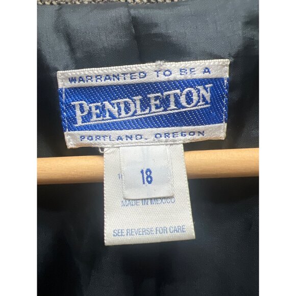 Pendleton Vintage 90's Brown Gray Tweed Wool Blazer - Picture 4 of 8